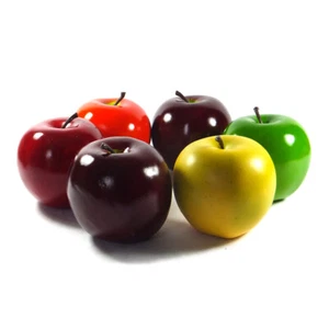 Artificial Apple Extra-large 3.75-in Round Apples Fake Fruit Red Green Color - Picture 1 of 25