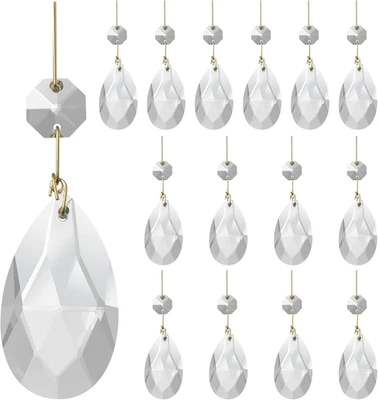 15 Pcs Clear Teardrop Crystal Chandelier, Crystal Pendant for Light Lamp & Windo - Image 1 of 4