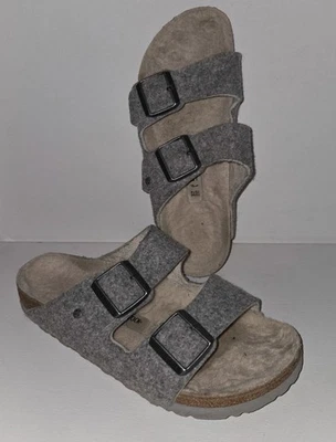 Sandalias Birkenstock Arizona GRIS fieltro lana piel de oveja forradas para mujer talla 37 EE. UU. 6 Foto 1 de 4
