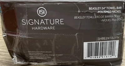 Toallero Signature Hardware SHBE24TB2PN Beasley 24", níquel pulido Foto 1 de 2