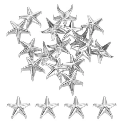 100 piezas remaches Star Studs, 10 mm metal 5 garras cabeza de clavo punk remache perno, plateado Foto 1 de 4