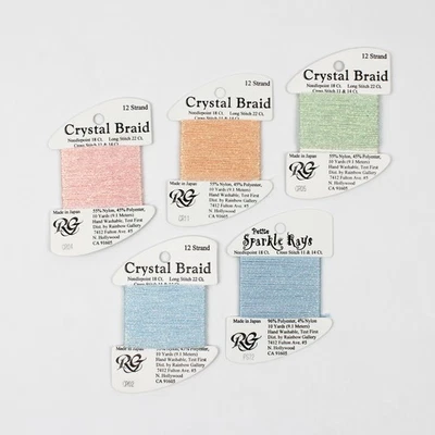 Lot of 5 Rainbow Gallery Crystal Braid Threads. Asst'd Colors, New - Image 1 of 4