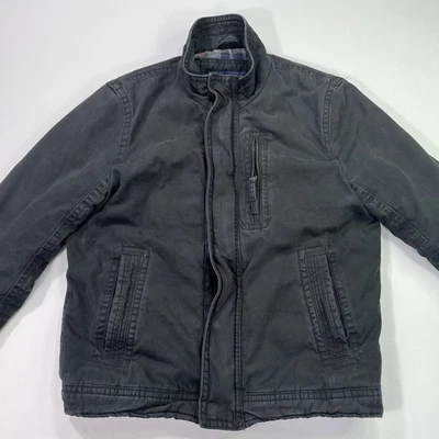 Jaqueta American Eagle masculina média preta pesada forrada de flanela casaco desgastado LEIA - Imagem 1 de 4