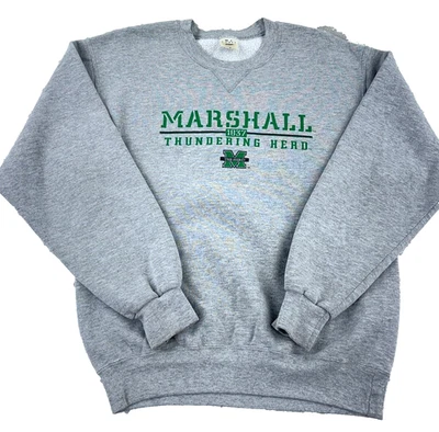 Sudadera De Colección Marshall Thundering Herd Hombres Mediana Cuello Redondo Años 90 Y2K Brezo Foto 1 de 4