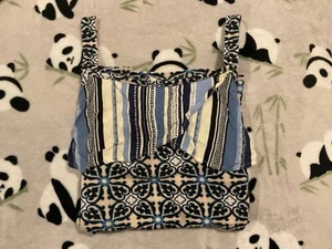 Fig And Flower Women’s Top Size Large White Blue Boho - Picture 1 of 4