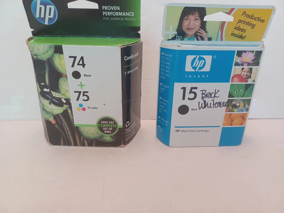 Cartuchos de tinta tricolor HP 74 negros y 75 2014 EXP y HP15 NEGRO 2006 EXP SELLADOS Foto 1 de 4
