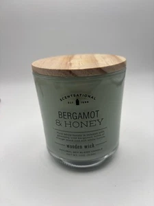 Scentsational BERGAMOTTE & HONIG HOLZDOCHT Kerze 11 oz NEU! - Bild 1 von 9