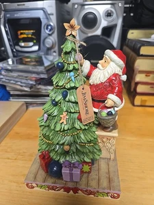 Figura de árbol de Navidad Jim Shore Heartwood Creek Santa decoración 6010819 - Imagen 1 de 5