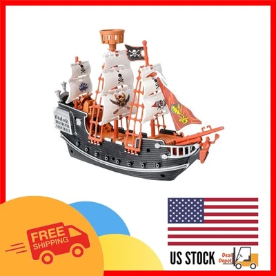 ¡Ahoy! Barco pirata de 10 pulgadas en rojo o negro - Ideal para juegos imaginativos Foto 1 de 4
