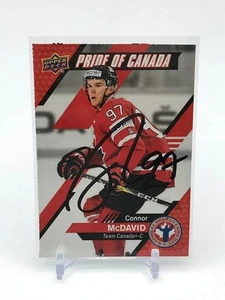 2021 UPPER DECK SIGNED CONNOR MCDAVID AUTO Pride Of Canada - Bild 1 von 2