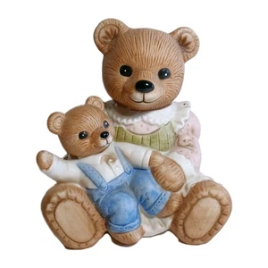 Vintage Homco #1444 Bears Mama Bear Holding Baby Boy Bear 4 inch Figurine - Picture 1 of 10
