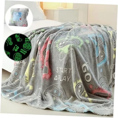Glow in The Dark Blanket Game Controller Gifts for Boys,Soft Kids A-grey Game - Image 1 of 4