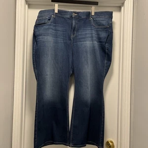 Womens Torrid Bombshell Flare Blue Denim Jeans Size 28XS (48x27) - Picture 1 of 13