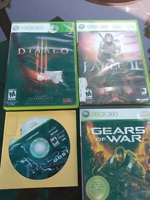 Lote de 4 juegos Xbox 360 HALO 3 ODST, Gears of War, Fable II, Diablo .Juegos de guerra Foto 1 de 4