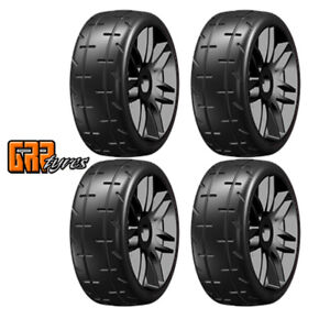 GRP GTX01-S5 1:8 GT T01 REVO S5 Medium Belted Tire w/ Spoked Black Wheel (4)