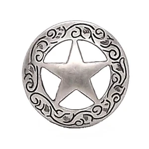 3/4" Engraved Star Screw Back Concho Antique Nickel 11373-01 by Stecksstore - Picture 1 of 1