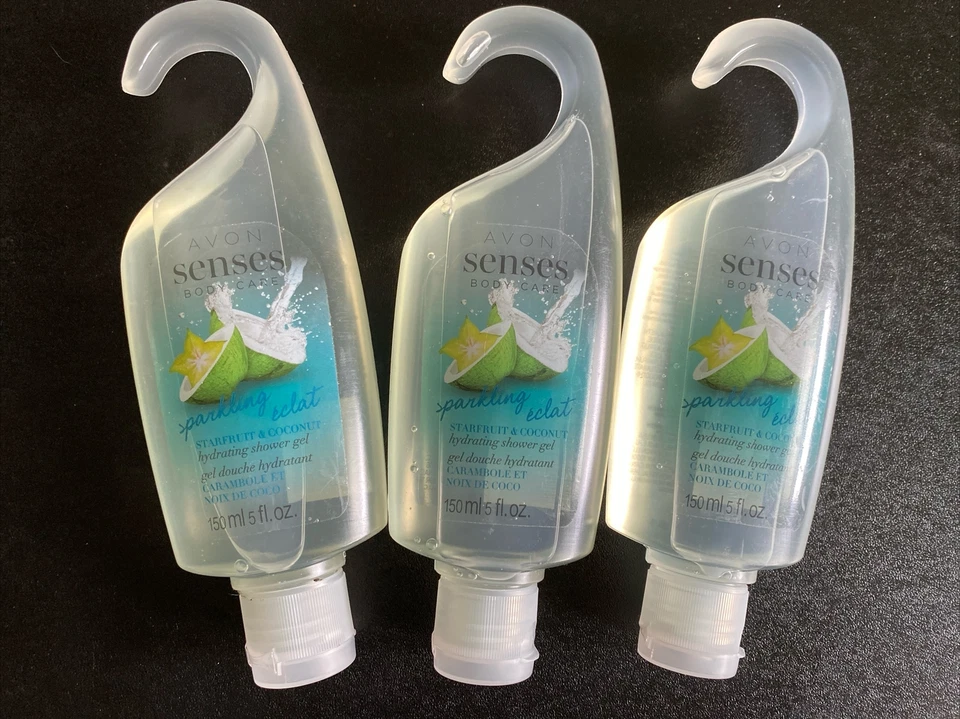 AVON SENSES BODY CARE STARFRUIT & COCONUT SHOWER GEL  3 PIECES 5 OZ EACH - Image 1 of 4