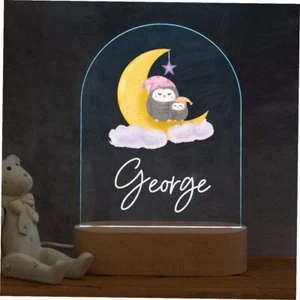Personalised Night Light, Owl, New Baby, 1st Birthday, Christening gift - Picture 1 of 2