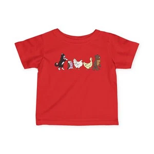 Little Bear Cat Owl Hen Duck Animated 90s Television Show Infant Baby T-Shirt - Picture 1 of 19