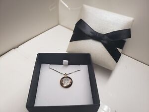 Blanche Rose Gold Over Sterling Silver White Sapphire Pendant Necklace