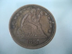 1876 Seated Liberty Quarter U.S. Silver Coin 25 Cent - Picture 1 of 10