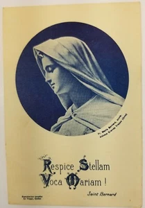 Respice Stellam Voca Mariam Saint Bernard Holy Paper Stock Card  Religious E1B - Imagen 1 de 2