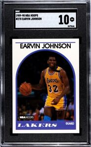 SGC 10 GEM MINT Earvin Magic Johnson 1989-90 NBA Hoops #270 Lakers HOF