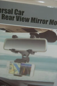 Universal Mount Holder Car Stand Rearview Mirror For Mobile Cell Phone GPS - Picture 1 of 3