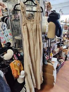 A Rare Bird Boho Hippie TEA STAINED Amazing Lace Dress LARGE / X LARGE - Picture 1 of 8