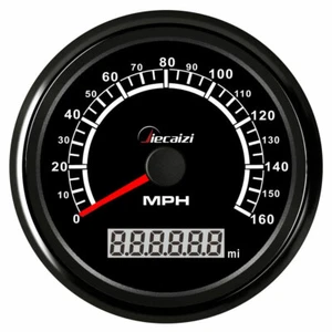 Jiecaizi 85mm Black 160mph GPS Speedometer Odometer For Auto Marine UTV Blue LED - Picture 1 of 8