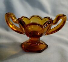 Amber Glass Chippendale Pattern Open Salt