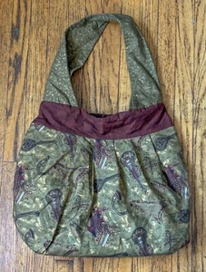 Borsa tote verde oliva strumento musicale borsa hobo fatta a mano amante della musica boho - Foto 1 di 5