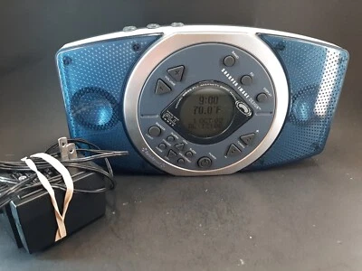 Sharper Image AM FM Clock Radio Battery Or Plug In Splash Proof Model S1695 - Image 1 of 4