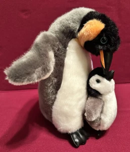 NWT! RARE! Vtg Penguins Emperor Mommy & Baby Plush The Petting Zoo 1994 (Read) - Bild 1 von 16
