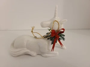 Decorazione natalizia unicorno ceramica Kurt Adler vintage anni 80 - Foto 1 di 7