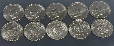 1/2 Roll Lot of 1978 Eisenhower, Ike Dollar Coins. VG-VF Condition Cover