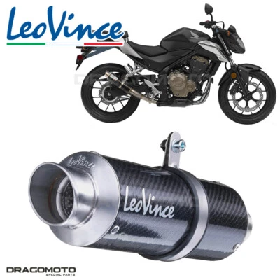 HONDA CB 500 X ABS 2017-2018 Scarico Leovince Nero Carbonio GP Corsa RC 3384U Foto 1 de 4
