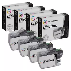 LD Compatibile per Brother LC3017BK Set di 4 Cartucce di Inchiostro Nero ad Alta Resa - Foto 1 di 7