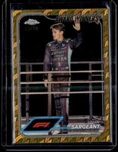 2024 Topps Chrome Logofractor Formula 1 F1 #186 Logan Sargeant Gold /50 Award - Picture 1 of 2