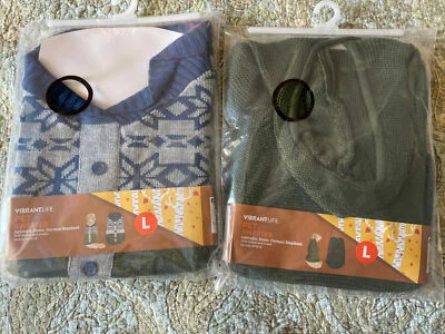 NIP—2 VIBRANT LIFE PET SWEATER L. 50-80lbs. Lab, german shepherd 20” GreenHOODED - Image 1 of 4