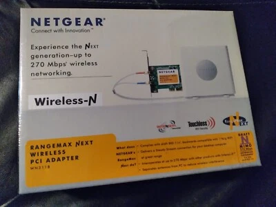 Netgear Rangemax Next Wireless PCI Adapter, (New) 270 Mbps, See all photos (2006 - Image 1 of 4