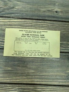 Glacier National Park permesso ingresso breve vintage anni 60 da collezione per N - Foto 1 di 2