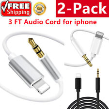 2 Pack For iPhone Audio Cable Adapter 8 Pin to 3.5mm AUX Audio Car Adapter Cord