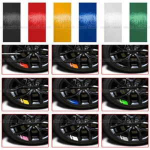 6Pcs Car Wheel Rim Sticker Reflective Vinyl Decals Mark Accessories For 16-21" - Picture 1 of 21