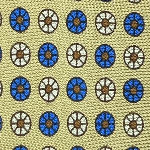 CORBATA DE SEDA GEOMÉTRICA CON ESTAMPADO DE RUEDA AMARILLA PARA HOMBRE SIN MARCA HECHA EN REINO UNIDO CORBATA Y6 - Imagen 1 de 9