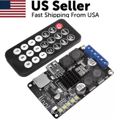 Bluetooth USB TF Card Digital Audio Power Amplifier Board 2x50W Stereo AMP 24V F - Image 1 of 4