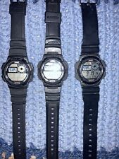 VINTAGE CASIO AE-1000W 3198 Men’s World Time Digital WR 100M Watch (Lot Of 3)