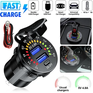 QC3.0 + PD Doble USB Coche Toma de Alimentación Voltímetro LED Impermeable - Imagen 1 de 8