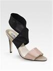 Sandales bout ouvert Brian Atwood CHARLOTTE en maille cuir verni chaussures 37