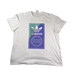 Camisa Adidas Para Hombre Extra Grande Blanca Logotipo del Trifolio Gráfico Atlética Informal Algodón - Imagen 1 de 7